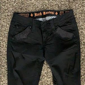 Women’s rock revival black jeans